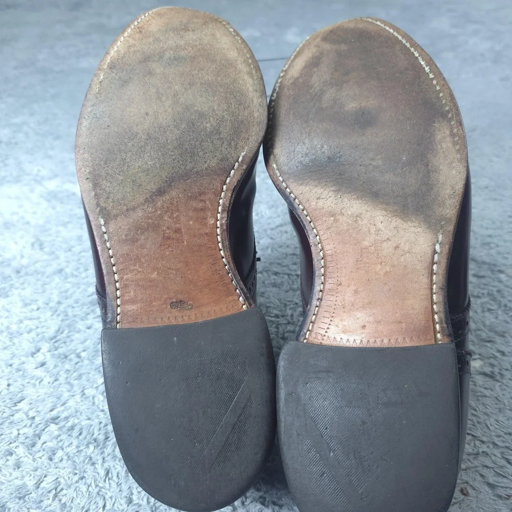 Allen Edmonds Sanford Shoes Mens Size 10 Brown Leather Cap Toe Oxford Dress